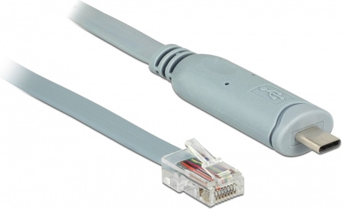 USB-C (m) naar RJ45 (m) seriële RS232 adapter / grijs - 5 meter