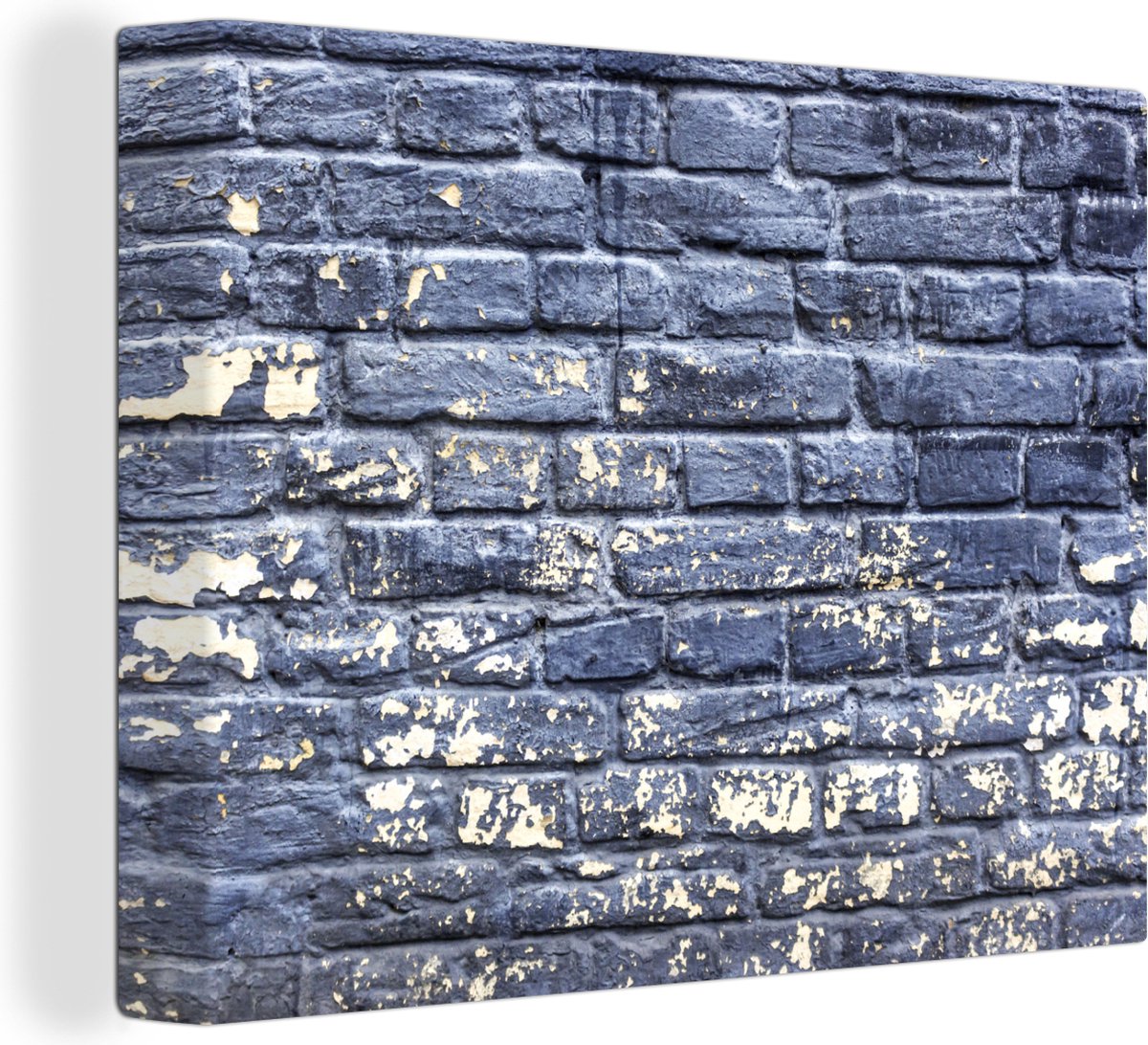 Canvas Schilderij Verf - Stenen - Muur - 80x60 cm - Wanddecoratie