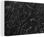 Tableau sur toile 140x90 cm - Décoration murale Marbre - Pierre - Zwart - Wit - Décoration murale salon - Décoration chambre - Accessoires chambre - Peintures