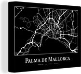 Canvas Schilderij Plattegrond - Stadskaart - Palma de Mallorca - Kaart - 40x30 cm - Wanddecoratie