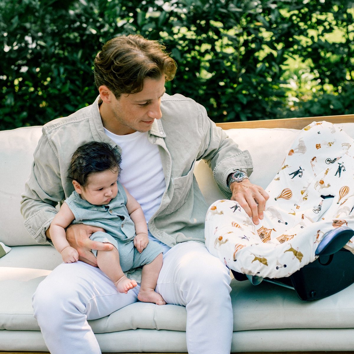 Maxi Cosi hoes Pebble Cabriofix Citi - Autostoelhoes Groep 0 - Zacht Katoen - Met Waterdichte Voering ter Bescherming van je Autostoel - Perfecte Pasvorm - Combineer met de Bijpassende Ukje Zonnekap Voetenzak en Gordelbeschermer - Zand Luipaard – foto 8