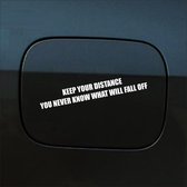 Bumpersticker - Keep Your Distance - 3,5 X 24,4 - Wit