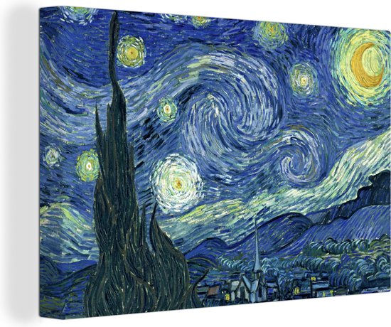 Canvas - Schilderij Sterrennacht - Schilderij - Oude meesters - Vincent van  Gogh - | bol.com