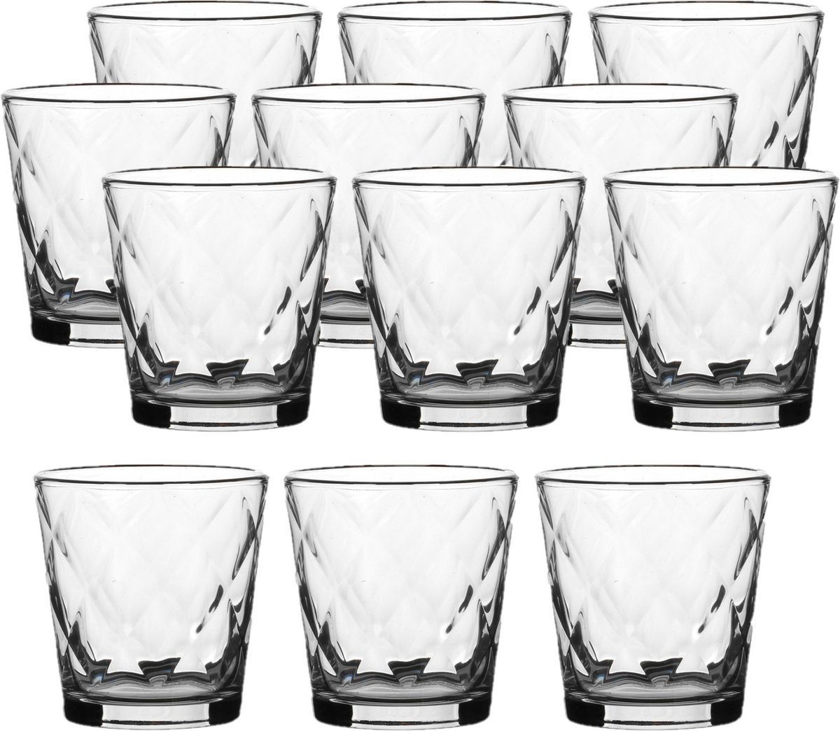 Bormioli Rocco Drinkglazen Kaleido - 12x stuks - glas - 240 ml - transparant - waterglazen
