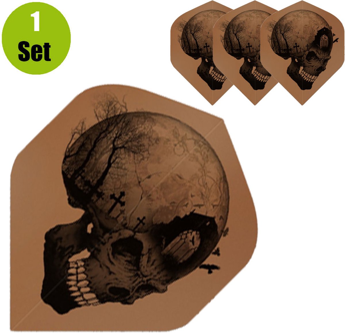 Skull Dart Flights - Headstone
