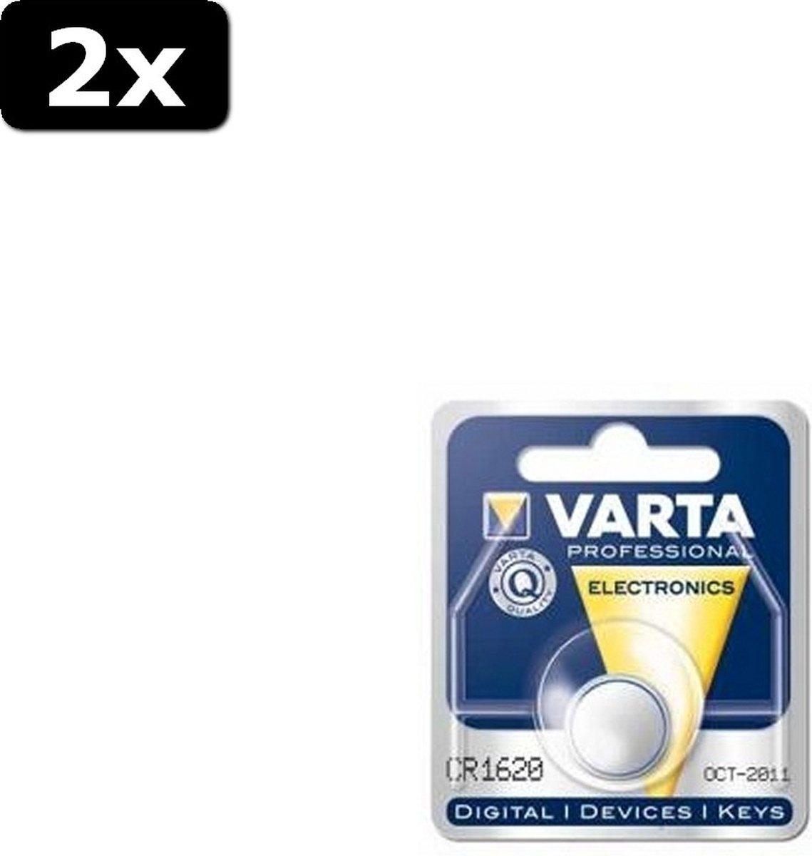 2x Varta CR1620 Lithium Knoopcel Batterij