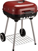 Barbecue à Charbon de bois - BBQ - Grill - Barbecue - 47,5 cm - Rouge