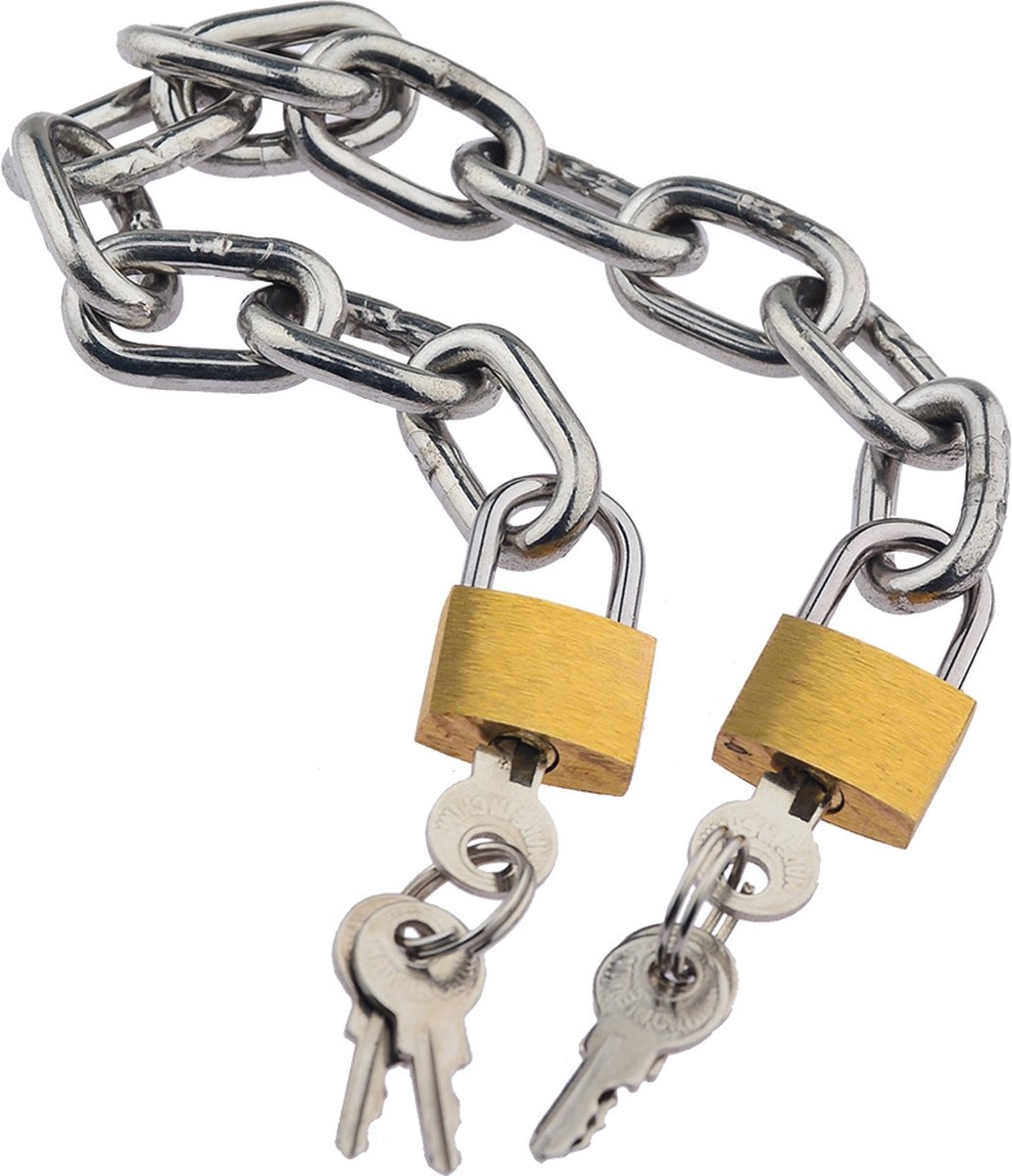 Goedkoopste Zilveren ketting 40cm en 2x hangslot