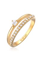 Elli Dames Ring Dames Verlovingsring Eenzaam Sprankelend met Zirconia Kristallen in 925 Sterling Zilver
