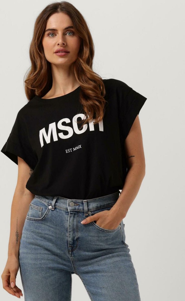MSCH Copenhagen Alva Organic Msch Std Tee Tops & T-shirts Dames - Shirt - Zwart - Maat S