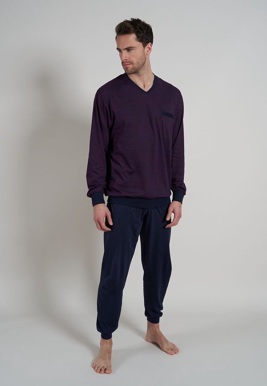 Ekouaer Pyjama heren korte pyjama set korte mouwen pyjama met zakken nachtkleding zomer S-XXL, donkerblauw, XL