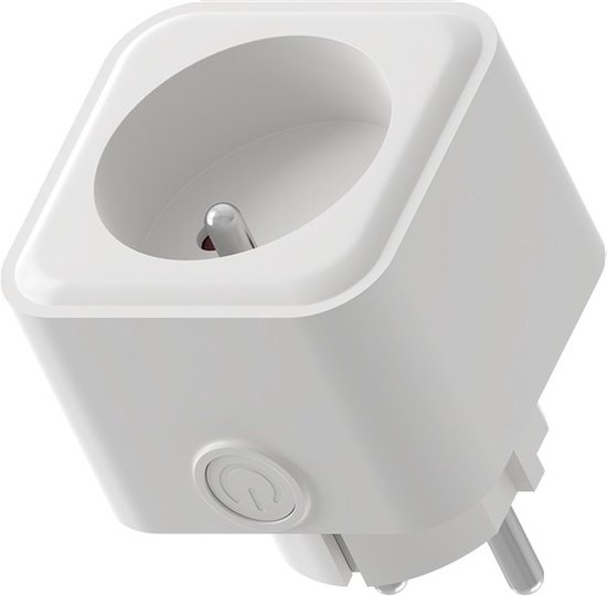 Prise intelligente Ledvion blanche avec un bouton marche/arrêt sur le côté.