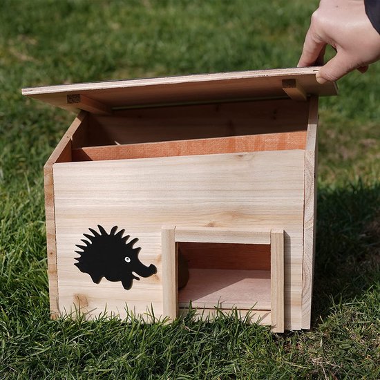 Abri Hérisson Jardin Niche Pour Hérisson En Bois Massif Spetebo - 34x28x25 Cm - Abri Extérieur Résistant Aux Intempéries Cabane Hérisson Durable