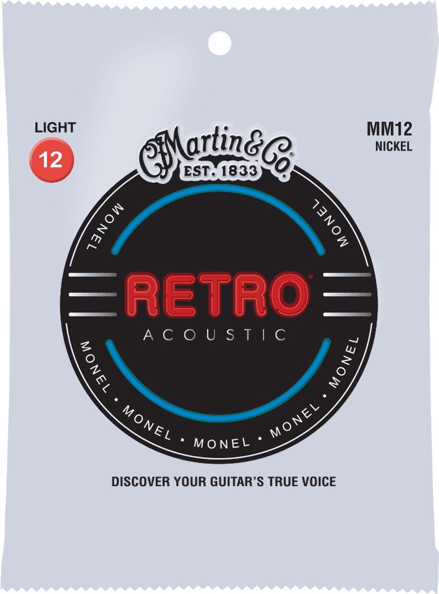 Martin Retro MM12 - Monel verzilverde .012 snarenset voor western gitaar