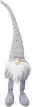 Pluche gnome/dwerg decoratie pop/knuffel grijs 50 x 12 cm - Kerstgnomes/kerstdwergen/kerstkabouters