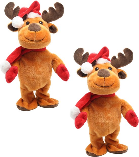 Kerstmis eland pluche dier, Kerstmis eland decoratie, 25 cm