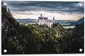 WallClassics - Tuinposter – Kasteel op een Berg - 60x40 cm Foto op Tuinposter  (wanddecoratie voor buiten en binnen)