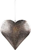 Clayre & Eef Décoration pendentif 20x20 cm Couleur argent Fer En forme de coeur Décoration d'intérieur