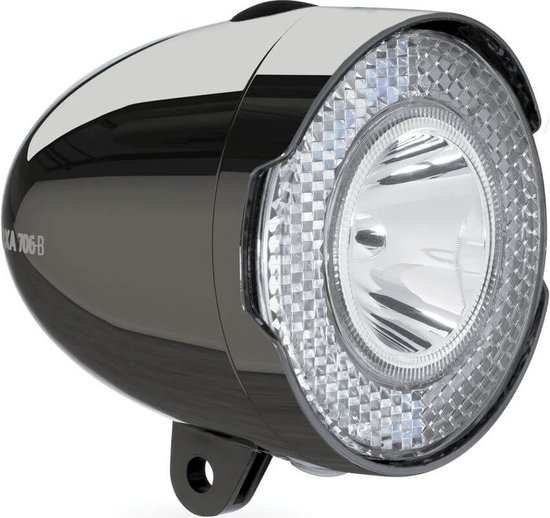 AXA 706 15 Lux - Fietslamp voorlicht - LED Koplamp - Fietsverlichting op Batterij - Chrome