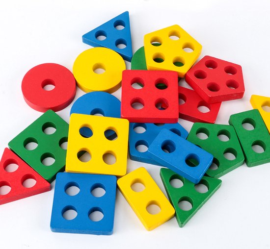 Afbeelding van het spel 2 Houten Sorteer Puzzels - Montessori - Educatief - Motoriek - Kleurrijk