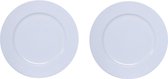 12x Assiettes plates / assiettes de Noël rondes / sous assiettes blanc brillant 33 cm - Sets de table assiettes / sous assiettes