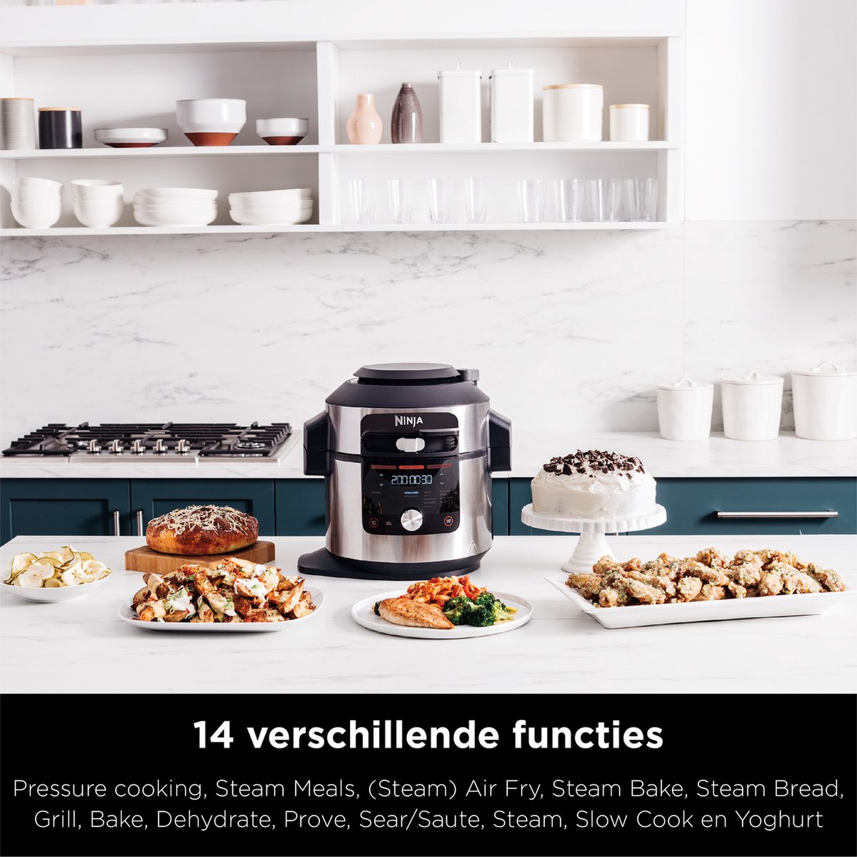 Ninja Foodi OL750EU Multicooker 7,5L met 14 functies Airfryer, grill, stomen, bakken, snelkoken, broodbakken - Afbeelding 5