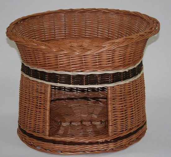 Kattenmand met Verdieping - Ovaal | Riet - 50 x 37 x 45 cm