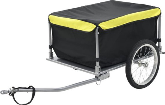 vidaXL-Fietstrailer-65-kg-zwart-en-geel