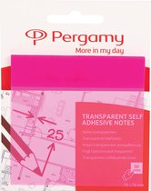 Pergamy transparante notes, ft 76 x 76 mm, 50 vel, roze 18 stuks