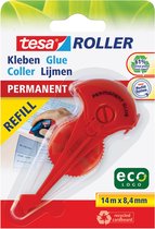Tesa Roller navulling lijmroller permanent ecoLogo, ft 8,4 mm x 14 m, op blister 5 stuks