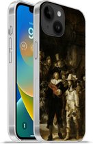 Geschikt voorApple Iphone 14 - Softcase hoesje - Nachtwacht - Rembrandt van Rijn - Kunst - Siliconen Telefoonhoesje