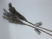 Set van 2 sfeervolle decoratie pluimen / takken grijs met led verlichting 85 cm 2 x aa | 793775 | Stoer & Sober Woonstijl