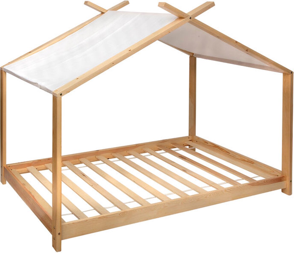 Tent bed kind 98 x 195 x 145 cm beige hout