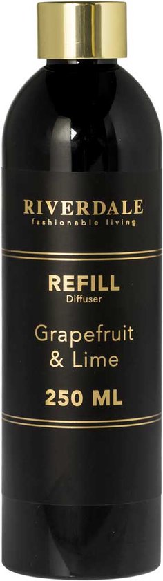 Riverdale - Geurstokjes navulling Grapefruit & Lime - 250ml Zwart | bol