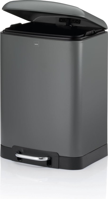 Afvalemmer, RVS, Antraciet, 12 L - Kela | Davino
