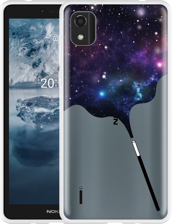 GYDQQKJ DQG per Nokia C2 2nd Edition (5.70), [2 pezzi Pellicola Protettiva in Vetro Temperato ]+TPU Custodia Cover Carbon Fiber Morbida Case Flessibile Fibra di Carbonio Custodia per - Grigio