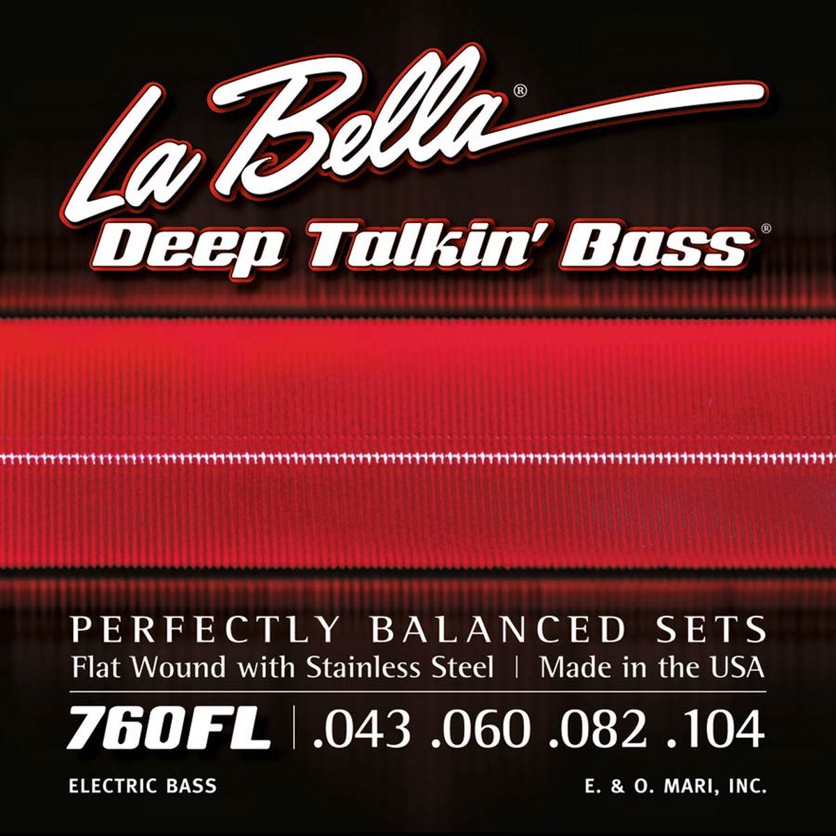 La Bella L-760FL Bassnaren Set Stainless Steel Flatwound Light Long Scale (043-104)