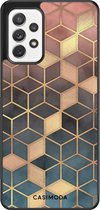 Casimoda® hoesje - Geschikt voor Samsung Galaxy A72 - Cubes Art - Zwart TPU Backcover - Geometrisch patroon - Rood
