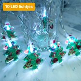 Nuvance - Kerstverlichting Kerstboom Figuren op Batterij - voor Binnen en Buiten - Kerstlampjes - Kerstdecoratie - Kerstboomversiering Figuurtjes - Versiering voor Kerst - Blauw LED