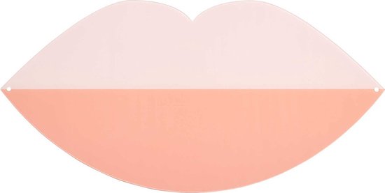 Wanddecoratie Lippen VEERLE - Roze / Rood - Kunststof - 50 cm - Valentine - Valentijnsdag - valentijn cadeautje