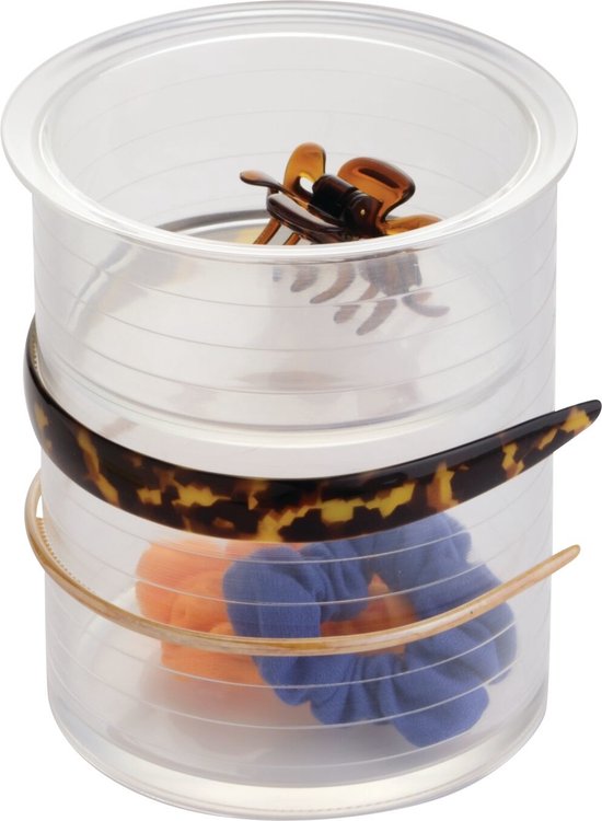 iDesign Organizer pour ranger les accessoires pour cheveux - Transparent - Avec plateau amovible
