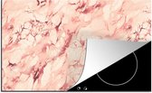 KitchenYeah® Inductie beschermer 90x52 cm - Roze - Stenen - Marmer print - Kookplaataccessoires - Afdekplaat voor kookplaat - Inductiebeschermer - Inductiemat - Inductieplaat mat