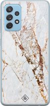 Casimoda® hoesje - Geschikt voor Samsung A52 (5G) - Marmer Goud - Backcover - Siliconen/TPU - Goudkleurig