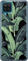 Casimoda® hoesje - Geschikt voor Samsung A12 - Palmbladeren Bali - Backcover - Siliconen/TPU - Groen