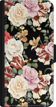 Casimoda® bookcase - Geschikt voor iPhone 12 - Hoesje met pasjeshouder - Bloemen flowerpower - Multi - Kunstleer