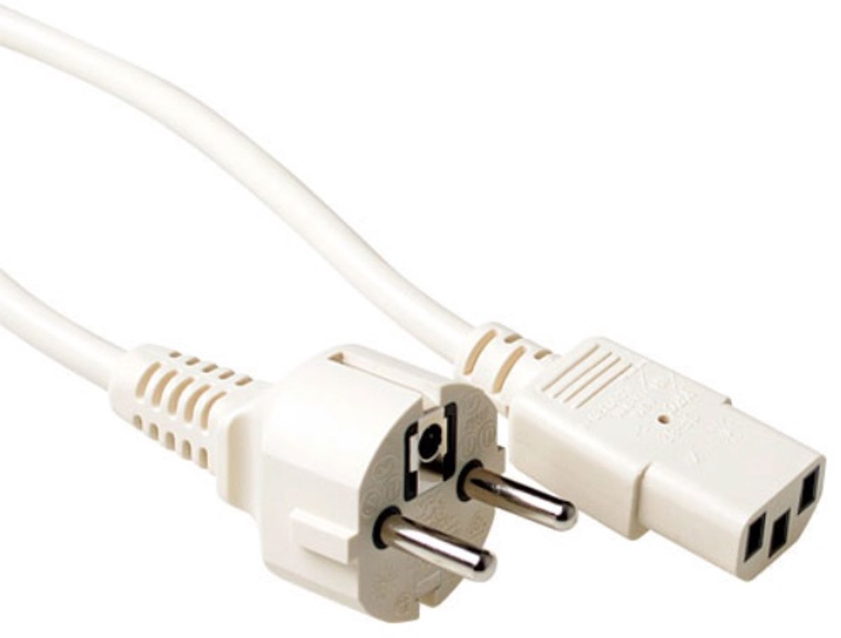 ACT Netsnoer CEE 7/7 male (recht) - C13 ivoor 2,5 m AK5009