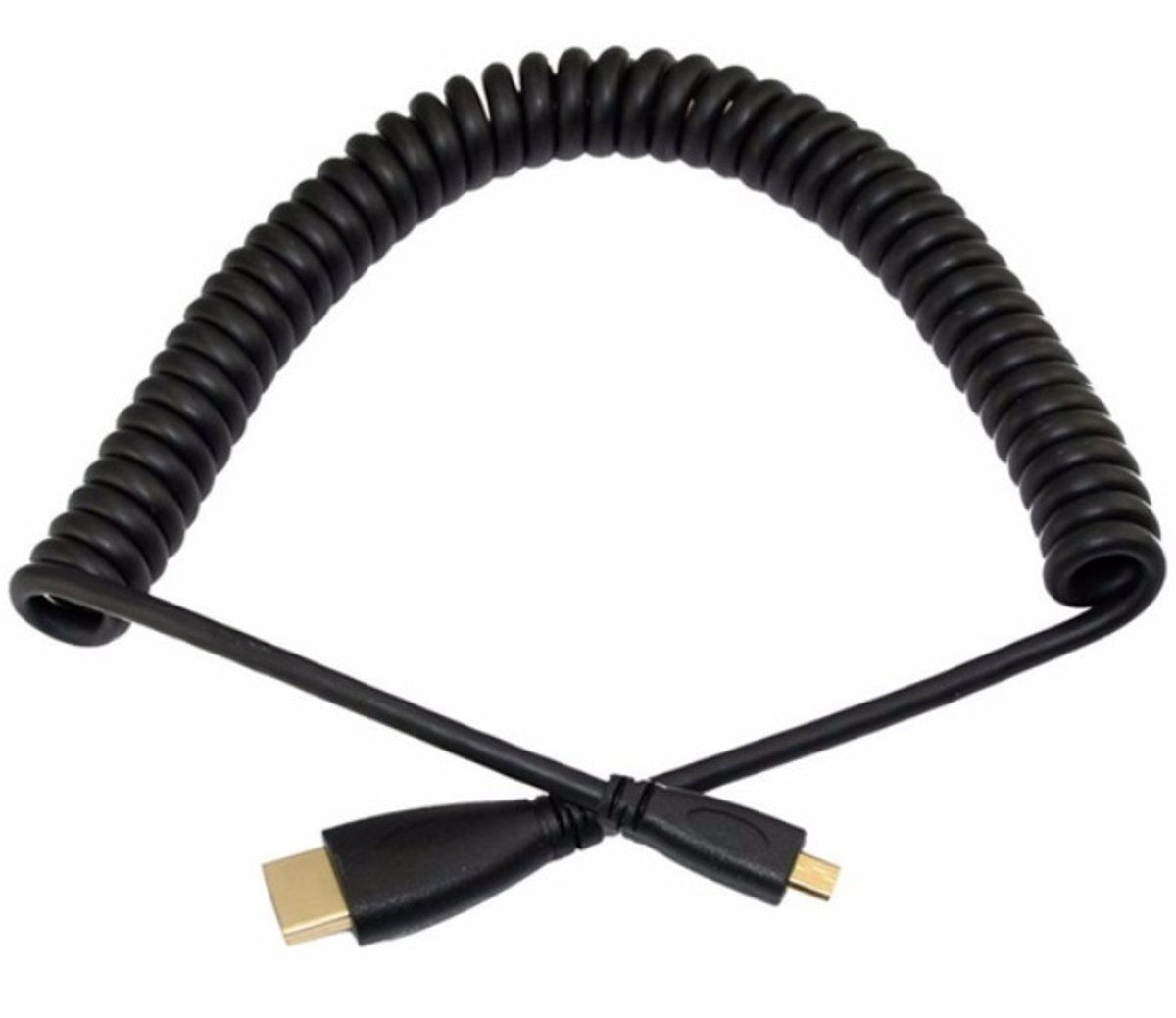 Micro HDMI - HDMI spiraalkabel - versie 1.4 (4K 30Hz) - 2 meter