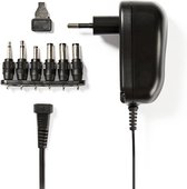 Nedis Universele AC-Stroomadapter | 12 W | 3 - 12 V DC | 1.80 m | 1.0 A | 6 plug(s) | Zwart