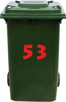 Autocollant Kliko / Autocollant poubelle - Numéro Kliko x 25 - Rouge