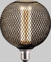 Kooldraadlamp XL - LED - Grote lamp - E27 fitting - Kooilamp zwart metaal - Ø200 mm - 3.5W - Dimbaar
